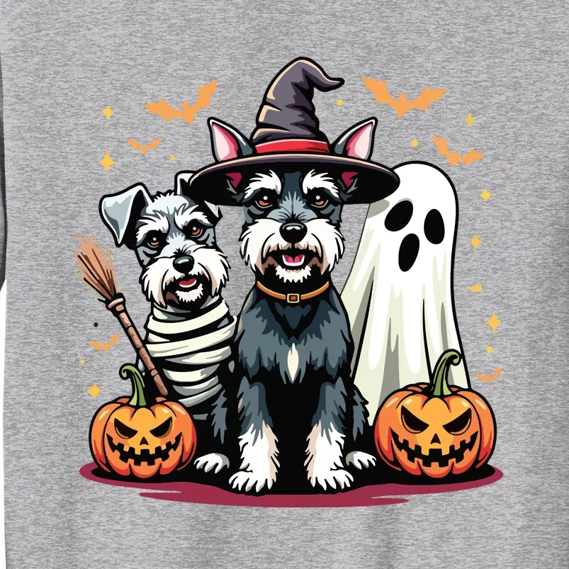 Miniature Schnauzer Halloween Costume Mummy Witch Ghost Dog Tall Sweatshirt