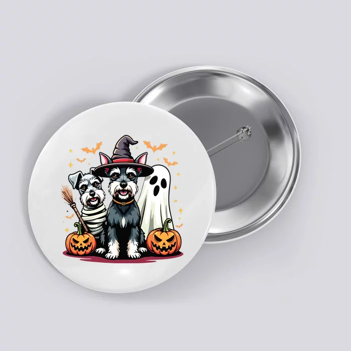 Miniature Schnauzer Halloween Costume Mummy Witch Ghost Dog Button