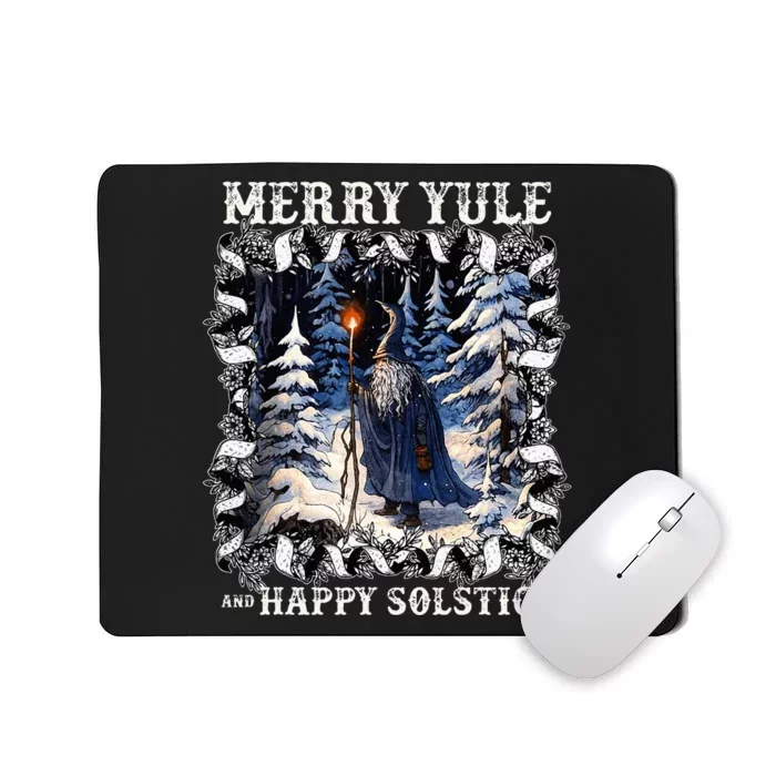 Merry Solstice Happy Yule Christmas Bird Nordic Xmas Mousepad