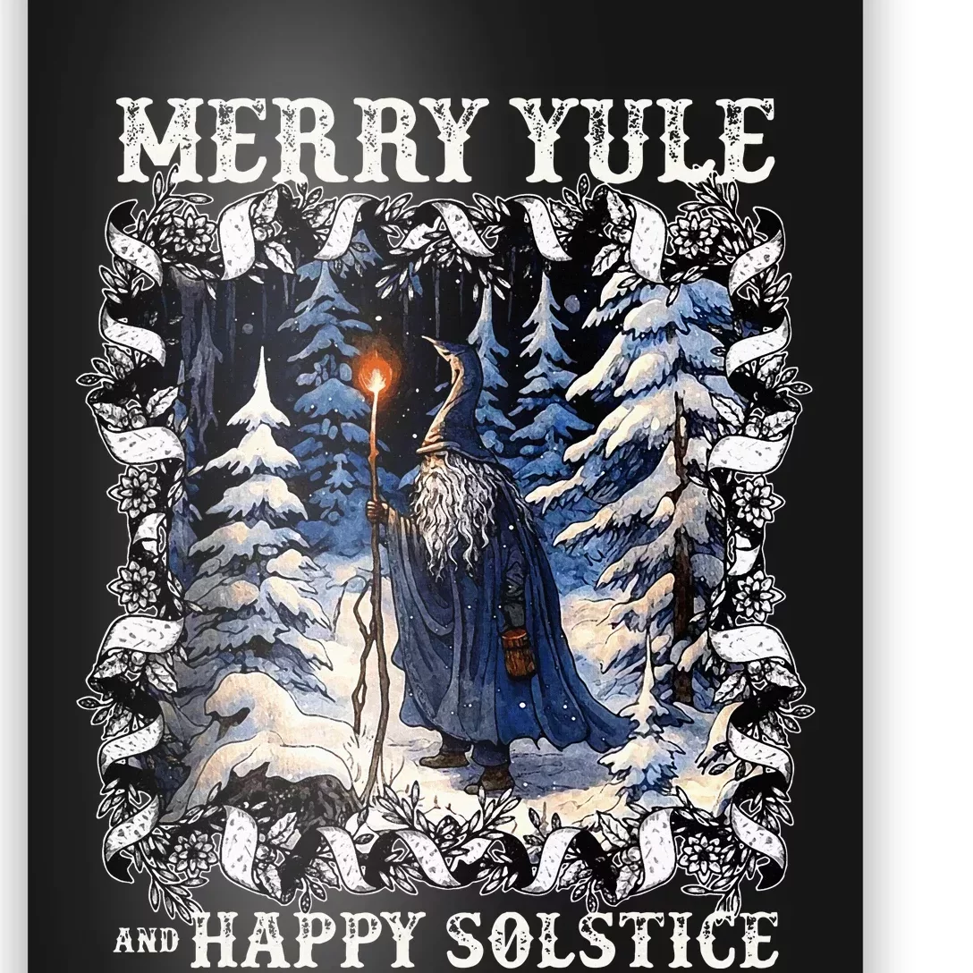 Merry Solstice Happy Yule Christmas Bird Nordic Xmas Poster