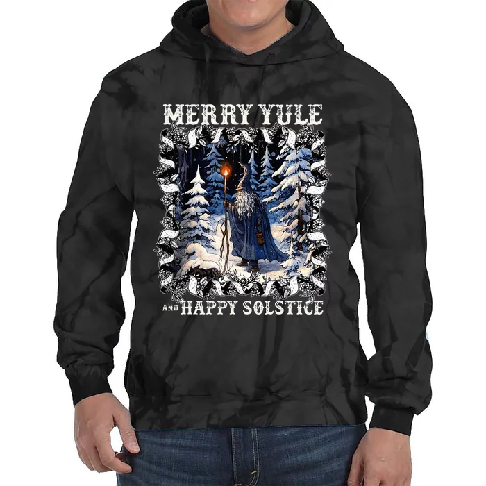 Merry Solstice Happy Yule Christmas Bird Nordic Xmas Tie Dye Hoodie