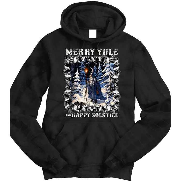 Merry Solstice Happy Yule Christmas Bird Nordic Xmas Tie Dye Hoodie