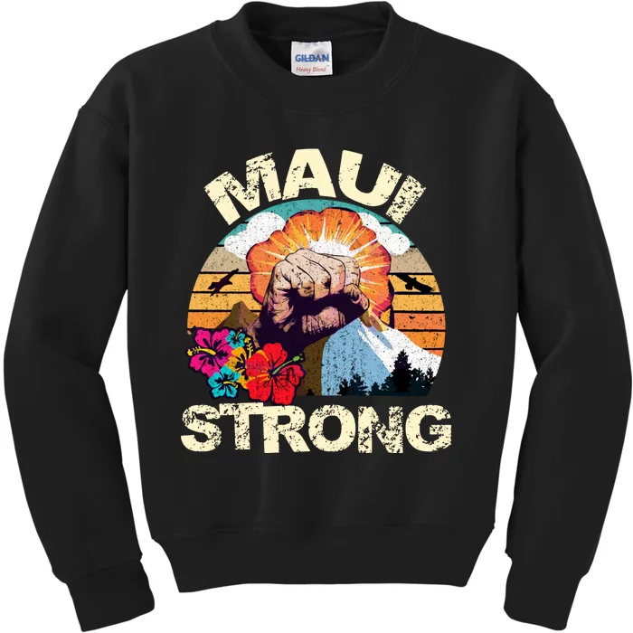 Maui Strong Hawaii Strong Support Vintage Maui Kids Sweatshirt