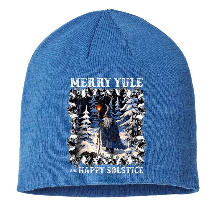 Merry Solstice Happy Yule Christmas Bird Nordic Xmas 8 1/2in Sustainable Knit Beanie