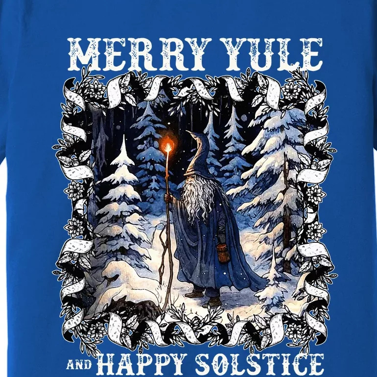 Merry Solstice Happy Yule Christmas Bird Nordic Xmas Premium T-Shirt