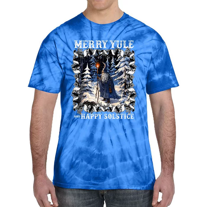 Merry Solstice Happy Yule Christmas Bird Nordic Xmas Tie-Dye T-Shirt