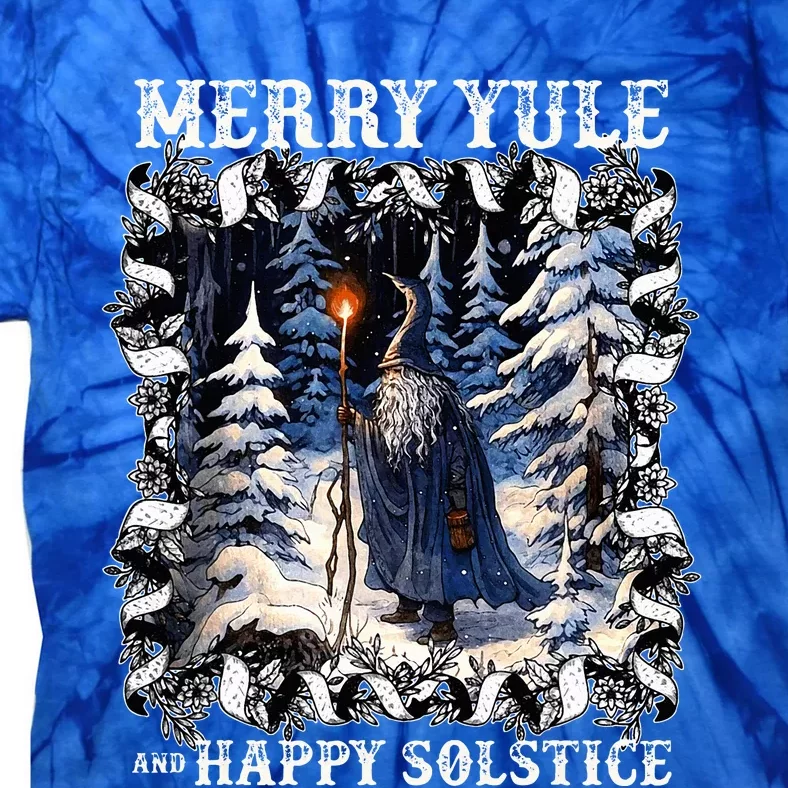 Merry Solstice Happy Yule Christmas Bird Nordic Xmas Tie-Dye T-Shirt