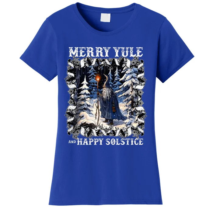 Merry Solstice Happy Yule Christmas Bird Nordic Xmas Women's T-Shirt