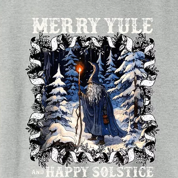 Merry Solstice Happy Yule Christmas Bird Nordic Xmas Women's Crop Top Tee