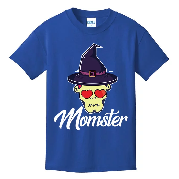 Momster Scary Halloween Mom Skeleton Skull Spooky Season Meaningful Gift Kids T-Shirt