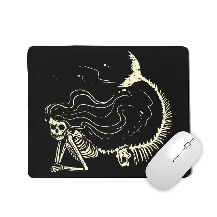 Mermaid Skeleton Halloween Costume Women Girls Mousepad