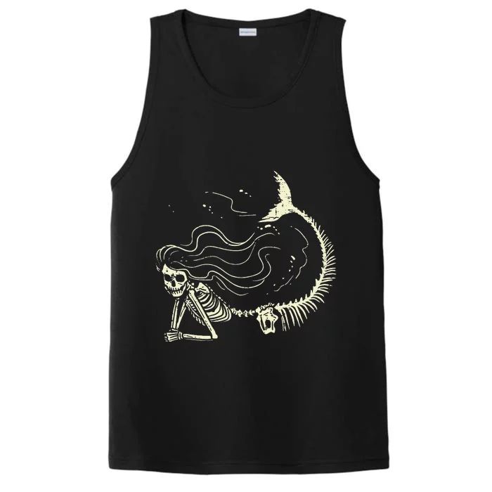 Mermaid Skeleton Halloween Costume Women Girls Performance Tank