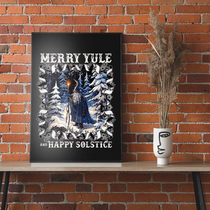 Merry Solstice Happy Yule Christmas Bird Nordic Xmas Poster