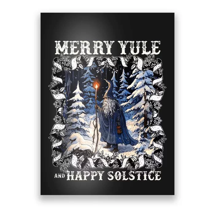 Merry Solstice Happy Yule Christmas Bird Nordic Xmas Poster