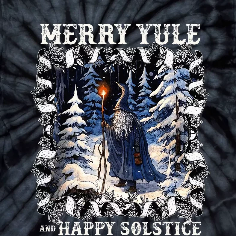 Merry Solstice Happy Yule Christmas Bird Nordic Xmas Tie-Dye T-Shirt