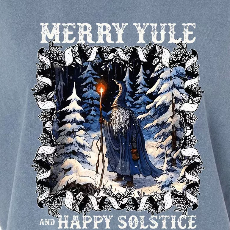 Merry Solstice Happy Yule Christmas Bird Nordic Xmas Garment-Dyed Women's Muscle Tee