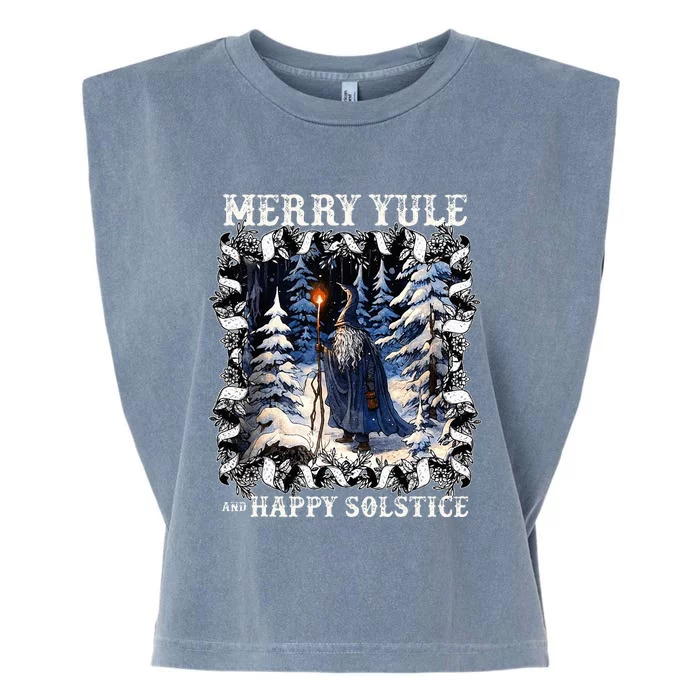 Merry Solstice Happy Yule Christmas Bird Nordic Xmas Garment-Dyed Women's Muscle Tee