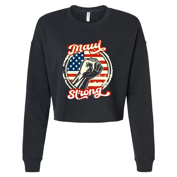 Maui Strong Hawaii Strong Pray For Maui Gift Cropped Pullover Crew