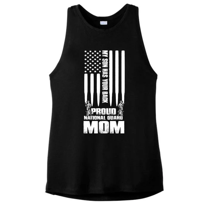 My Son Has Your Back Proud National Guard Mom Army Mom Gift Ladies Tri-Blend Wicking Tank