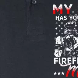 My Son Has Your Back Proud Firefighter Mom Softstyle Adult Sport Polo