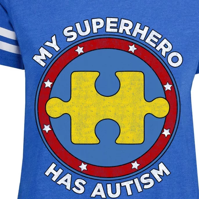 My Superhero Has Autism Awareness Gift Support Gift Enza Ladies Jersey Football T-Shirt