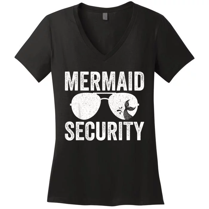 Mermaid Security Halloween Costume Women's V-Neck T-Shirt