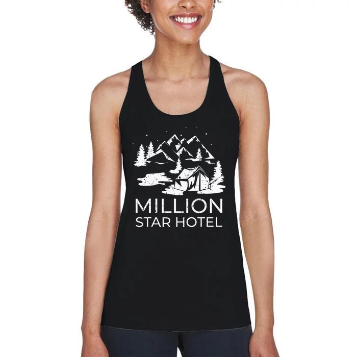 Million Star Hotel Woman Campervan Campsite Born Women's Racerback Tank