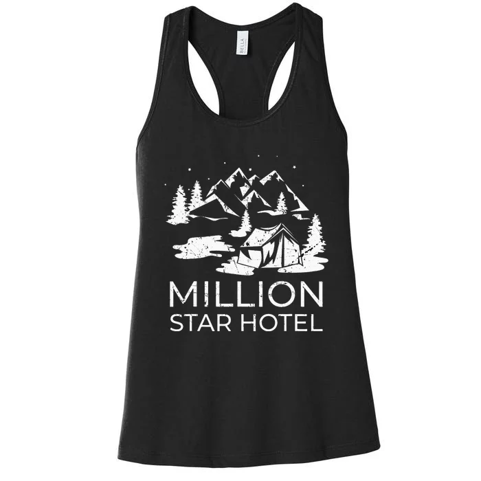 Million Star Hotel Woman Campervan Campsite Born Women's Racerback Tank