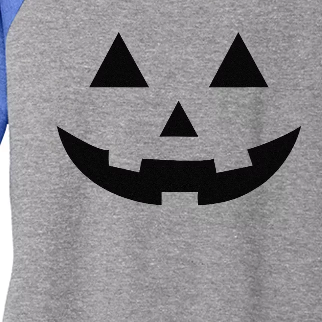 Matching Simple Halloween Pumpkin Jackolantern Women's Tri-Blend 3/4-Sleeve Raglan Shirt