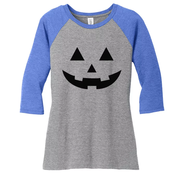 Matching Simple Halloween Pumpkin Jackolantern Women's Tri-Blend 3/4-Sleeve Raglan Shirt