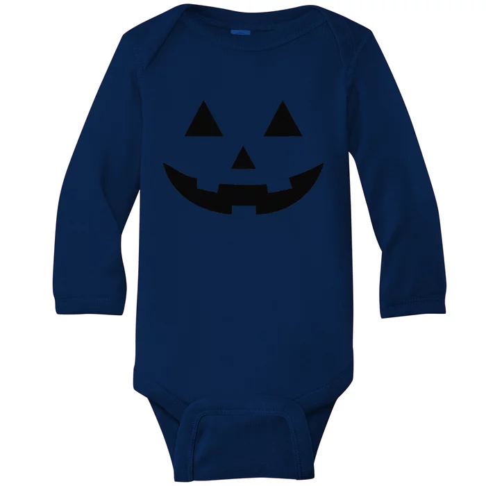 Matching Simple Halloween Pumpkin Jackolantern Baby Long Sleeve Bodysuit