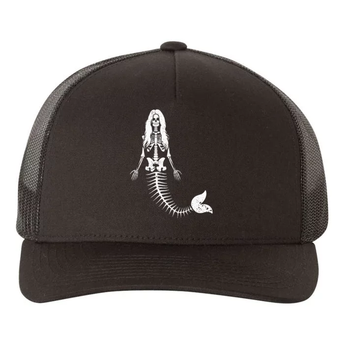 Mermaid Skeleton Halloween Funny Spooky Scary Swimming Yupoong Adult 5-Panel Trucker Hat