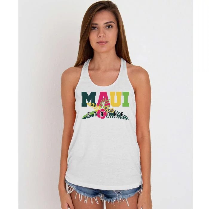 Maui Strong Hawaii Wildfire Relief Women's Knotted Racerback Tank