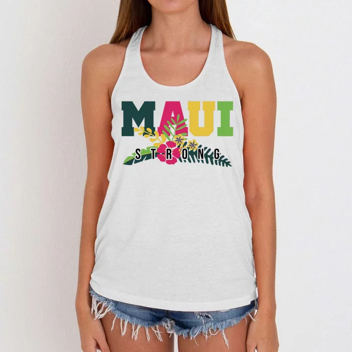 Maui Strong Hawaii Wildfire Relief Women's Knotted Racerback Tank