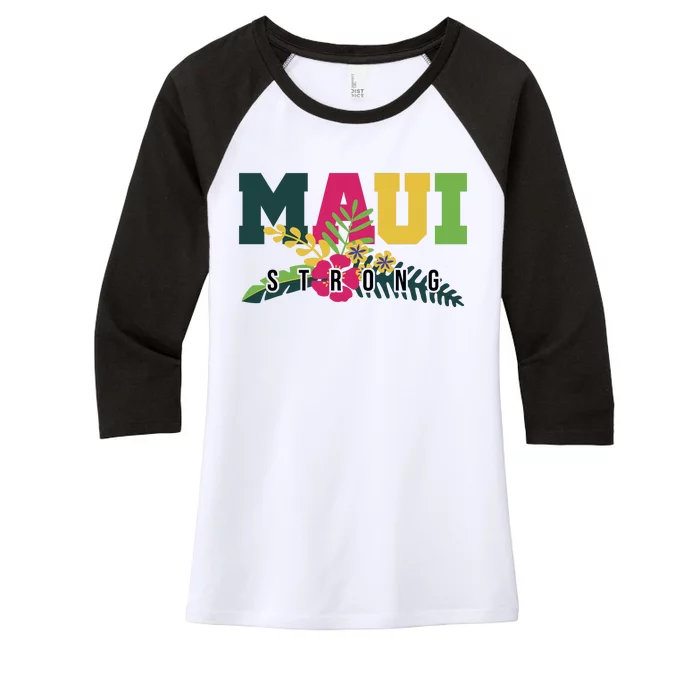 Maui Strong Hawaii Wildfire Relief Women's Tri-Blend 3/4-Sleeve Raglan Shirt