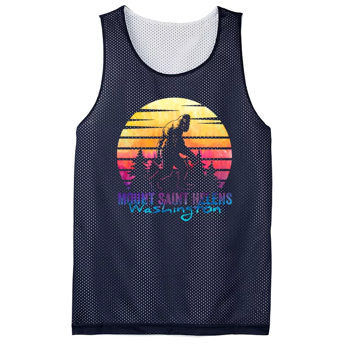 Mount Saint Helens Washington National Park Retro 80's Mesh Reversible Basketball Jersey Tank