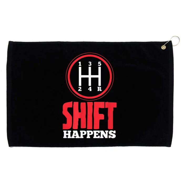 Mens Shift Happens Funny Mechanic Car Lover Grommeted Golf Towel