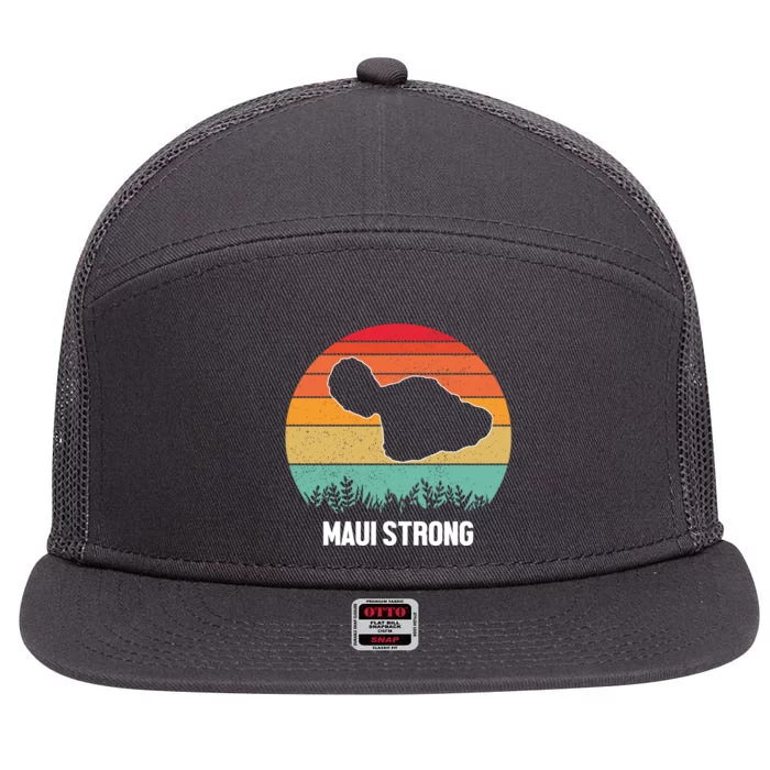 Maui Strong Hawaii Wildfire Sunset 7 Panel Mesh Trucker Snapback Hat