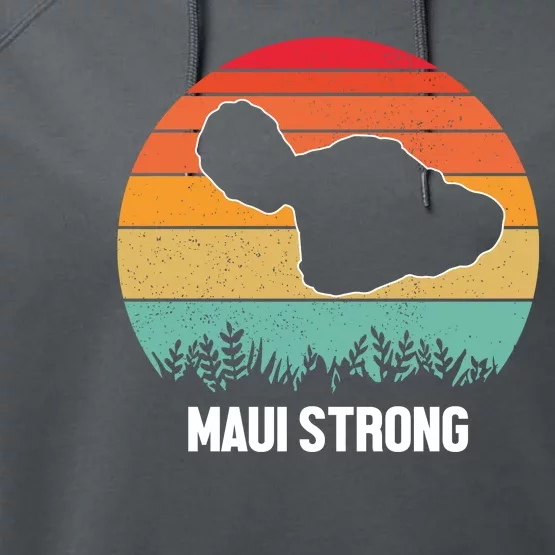 Maui Strong Hawaii Wildfire Sunset Performance Fleece Hoodie