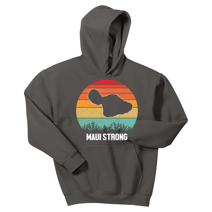 Maui Strong Hawaii Wildfire Sunset Kids Hoodie