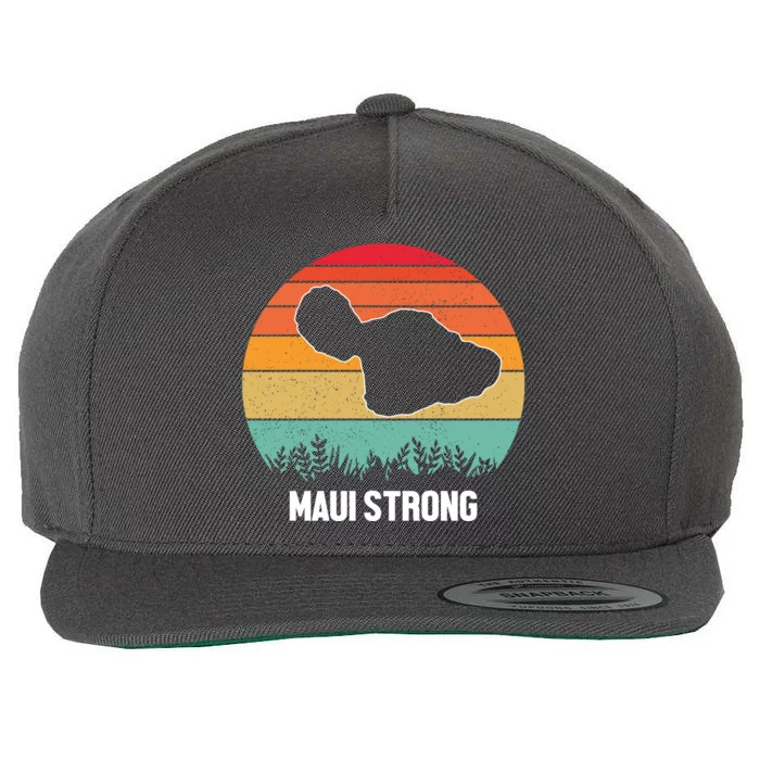 Maui Strong Hawaii Wildfire Sunset Wool Snapback Cap