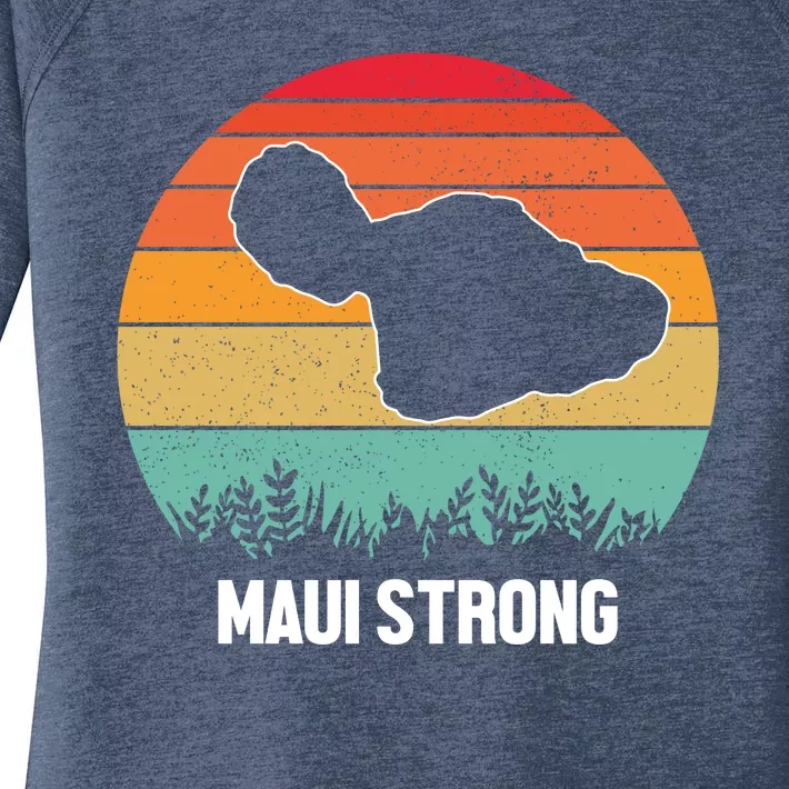 Maui Strong Hawaii Wildfire Sunset Women's Perfect Tri Tunic Long Sleeve Shirt