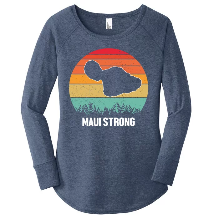 Maui Strong Hawaii Wildfire Sunset Women's Perfect Tri Tunic Long Sleeve Shirt