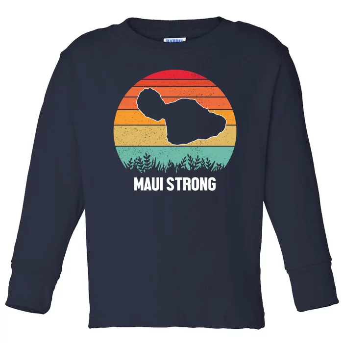 Maui Strong Hawaii Wildfire Sunset Toddler Long Sleeve Shirt