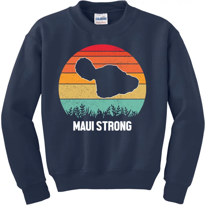 Maui Strong Hawaii Wildfire Sunset Kids Sweatshirt