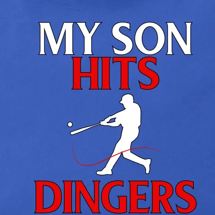 My Son Hits Dingers Proud Mom Baseball Game Fans Funny Gift Zip Tote Bag