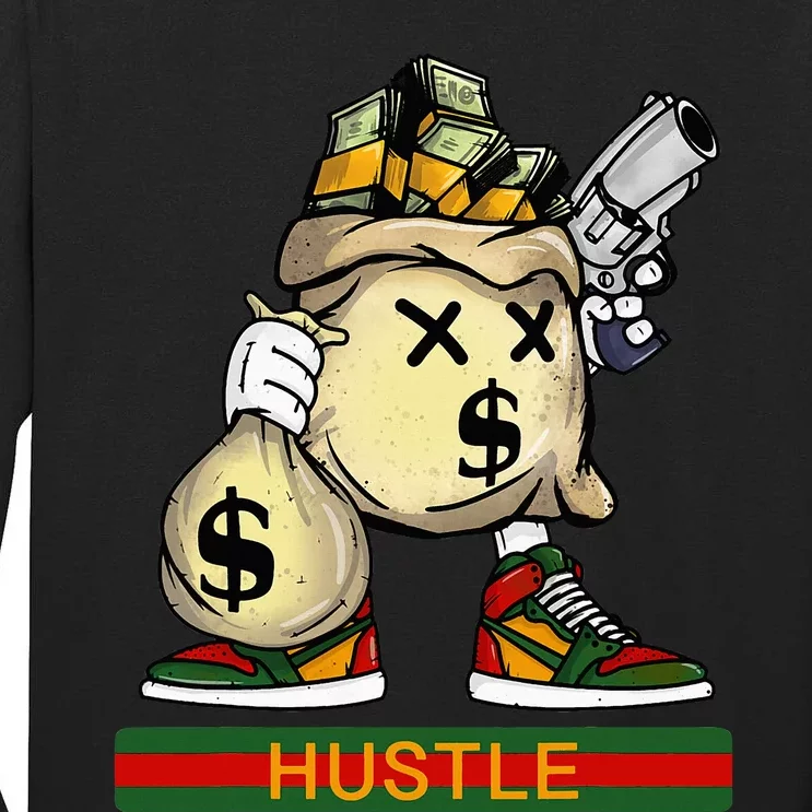 Money Stacks Hustle Wall Street Hip Hop Rap Lover Gift Tall Long Sleeve T-Shirt