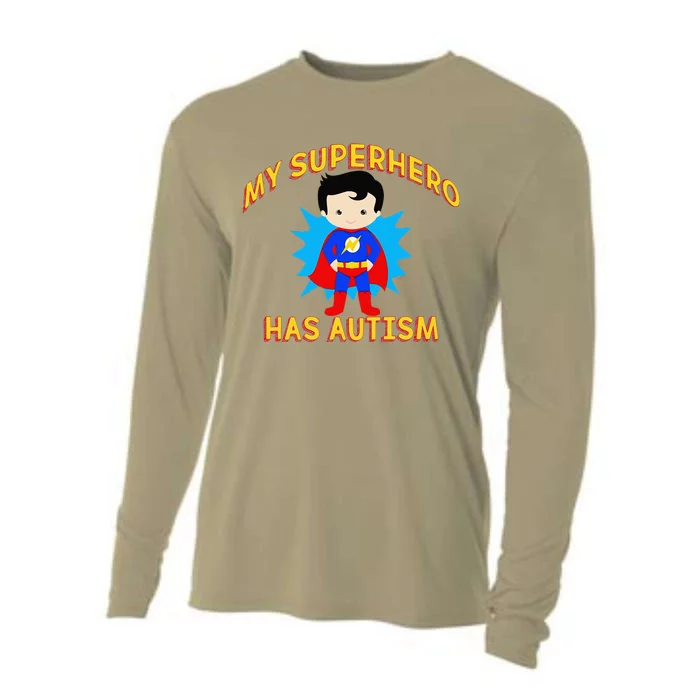 MY SUPERHERO HAS AUTISM Awareness Matching Meme Cooling Performance Long Sleeve Crew