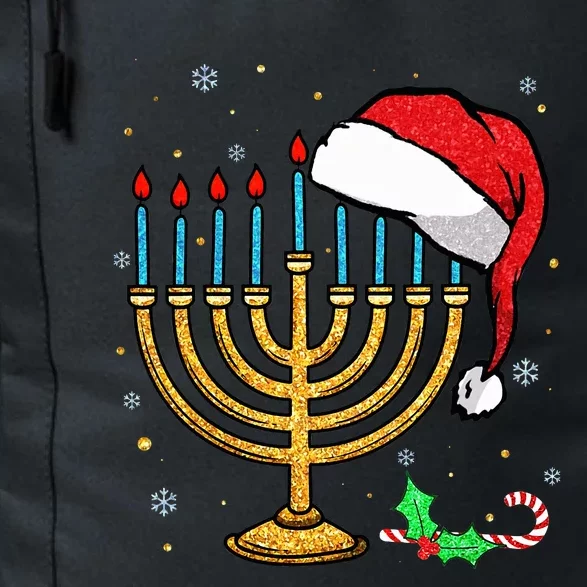 Menorah Santa Hat Chanukah Hanukkah Jewish Christmas Pajama Daily Commute Backpack