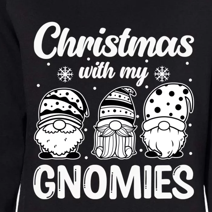 Merry Santa Hat Christmas With My Gnomies Funny Gift Womens California Wash Sweatshirt